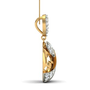 Boho Spiral Ball Zircon Brass Pendant 18k Gold Plated Hollow Cutout Geometric Wholesale Pendant For Women - Product Image 3