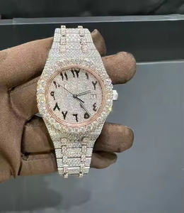 Montre en alliage de mode royale impériale 5 mm Moissanite Quartz pour homme Montre de luxe avec cadran en cristal de saphir - Product Image 1