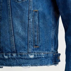 Trendy Cropped Women Denim Jacket Frayed Hem Distressed Finish Modern Streetwear Outfits Fashion Casual <b>Coat</b> Customized Color - Product Image 5