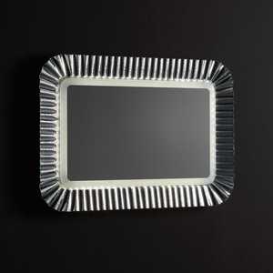 Reversible 94x68 <b>LED</b> <b>Light</b> <b>Mirror</b> with Silver Fused Glass Frame - Product Image 1