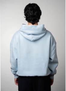 เสื้อมีฮู้ดผ้าฝ้าย100% แบบสวมหัวมีกระเป๋าด้านหน้าสีทึบโชว์ไหล่แขนยาวแบบไร้ลมหายใจใส่ได้ทั้งผู้หญิงและผู้ชาย - Product Image 5