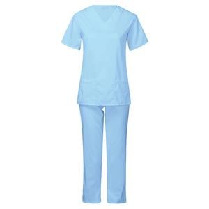 Venta caliente hombres logotipo personalizado bordado enfermería Scrub Set antiarrugas quirúrgico Hospital clínica uniforme Doctor Scrubs traje conjunto - Product Image 4