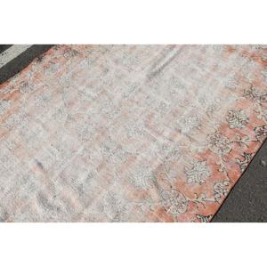 พรมตุรกีวินเทจขนาด 5.3x8.1 ฟุต พรมขนาดใหญ่ พรมขนสัตว์สีเบจขอบแดง - Product Image 5