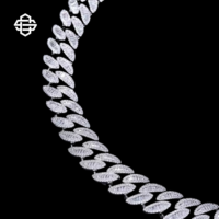 Collier ras du cou personnalisé en argent sterling avec chaîne cubaine glacée et moissanite, bijoux hip-hop pour rappeur, cadeau de fiançailles et de mariage unisexe