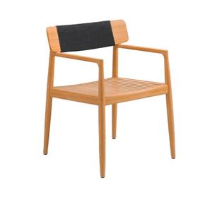 Elegante Silla de comedor nórdica moderna con marco de madera y respaldo de cuerda tejida para interiores de casas contemporáneas - Product Image 1
