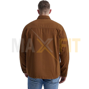 2023ผ้าแคนวาสแบบติดกระดุมสำหรับผู้ชายเสื้อแจ็กเก็ตผ้าแคนวาสปกตั้งสำหรับฤดูใบไม้ร่วง - Product Image 4