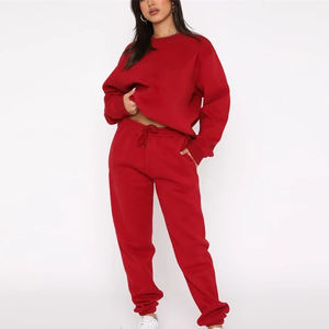 2025 nuevo diseño su propio diseño personalizado mujeres algodón polar pista Jogger chándal señoras negro chándal conjunto de alta calidad - Product Image 1