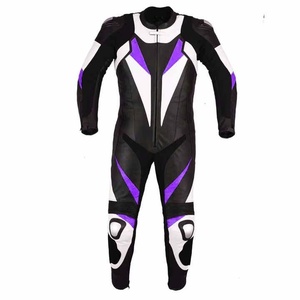 Combinaison de moto en cuir de couleur unie, deux pièces, pour homme, équipement de course, combinaison de moto - Product Image 3