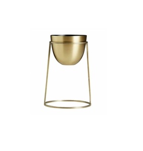 Maceta de flores de decoración de hogar y jardín de diseño amarillo silenciado de buena calidad con soporte para suministros de jardín - Product Image 1