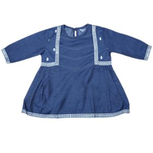 Kurti en jean brodé pour filles - Bleu - Product Image 3