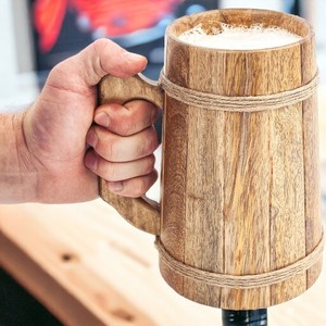 Verre à bière en bois écologique de style américain Craft Valley, cadeau d'affaires élégant avec garantie de sécurité alimentaire pour la consommation quotidienne - Product Image 4