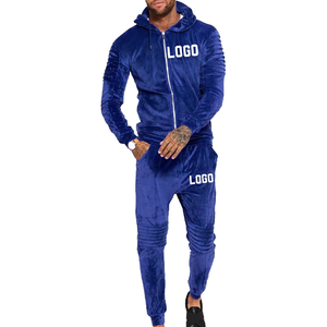 Ensemble survêtement homme en velours uni coupe-vent, dernière conception, personnalisé, vente en gros, pour le sport d'hiver, course à pied, avec sweat à capuche et pantalon - Product Image 6