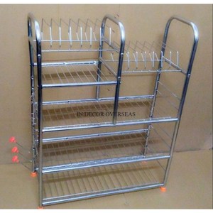 Multifunctional Finest Quality Stainless Steel Silver Shiny Polished <b>Kitchen</b> Gadgets And Other Items Storage <b>Rack</b> From India - Product Image 4