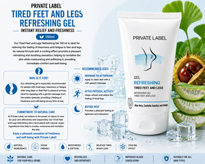 Gel rafraîchissant pour jambes et pieds fatigués, marque privée, 150 ml, OEM |   Gel Rafraîchissant Apaisant pour Stimuler la Circulation |   Naturel Espagne UE - Product Image 3