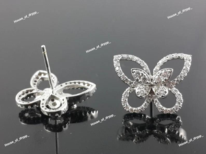 Magnifiques boucles d'oreilles en argent en forme de papillon avec diamant Moissanite étincelant, cadeau unique et élégant pour femmes et filles - Product Image 2