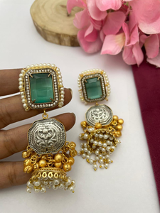 ต่างหูทองเหลืองทำด้วยมือสำหรับผู้หญิงต่างหูแบบอินเดียดั้งเดิมเหมาะสำหรับทุกโอกาสต่างหูดีไซน์ล่าสุด - Product Image 5