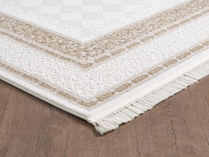 Tapis turc de luxe, fabrication mécanique, Avanos Beymen, blanc, premium, pour salon, fabriqué à Gaziantep. - Product Image 3