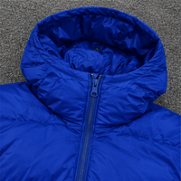 Veste à capuche longue bleue avec fermeture éclair, coupe-vent, manteau d'hiver unisexe, style décontracté, couleur unie, fibre de polyester épaisse
