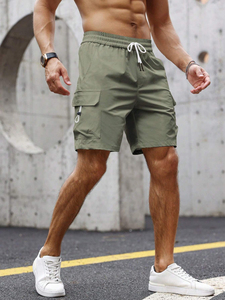 Short cargo de coupe décontractée pour homme, multi-poches, vêtements de travail en coton d'extérieur avec motif solide, short cargo extensible nouveau style OEM - Product Image 2