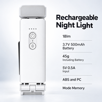 Lampe de nuit à clip LED rechargeable par USB avec batterie 500 mAh, 3 modes d'éclairage, 5 niveaux de luminosité et fonction mémoire