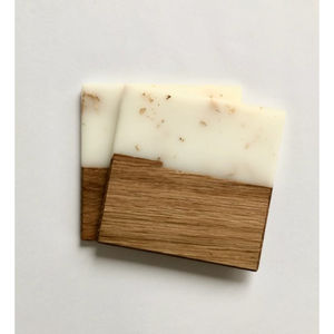 Vintage Decorative Square <b>Drink</b> <b>Coasters</b> Wholesale Handmade Resin And Wood <b>Coaster</b> Set <b>For</b> Home And Hotel Supply Factory Price - Product Image 1