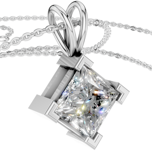 Collier pendentif classique en or massif 14 carats avec chaîne à maillons et moissanite 3 carats D VVS pour femme, idéal pour les soirées - Product Image 3