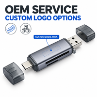 Lecteur de cartes SD TF double emplacement USB-C en alliage d'aluminium, adaptateur de mémoire portable pour l'importation de photos et vidéos sur ordinateur et téléphone