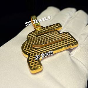 Pendentif personnalisé PR Moissanite Collier en argent 925 plaqué or style hip hop pour hommes et femmes - Product Image 4