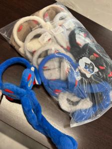 Kids Plush Ear Warmers Soft Furry Winter <b>Earmuffs</b> Cute Bunny Design Long Hanging Ears Warm Comfortable Headband <b>Girls</b> Boys Black - Product Image 2