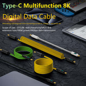 Cable de Datos de Alta Velocidad 3 en 1 Tipo-C a C con Pantalla Integrada de 8K para IOS y Android, Carga Rápida de 5A, Ecológico - Product Image 4