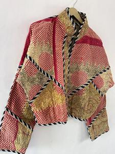 Chaqueta vintage hecha a mano de Kantha, chaqueta Bohemia para mujer - Product Image 6
