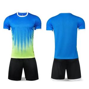 Ensemble de maillots de football pour hommes, 2 pièces, couleur dégradée, manches courtes, ceinture élastique, vêtements de sport pour le football, ensembles de vêtements de football - Product Image 3