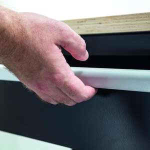 Usag <b>Workbench</b> with <b>Wooden</b> Top and 2 Drawers Tool Cabinet for Workspace Organization - Product Image 2