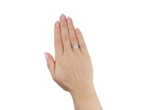 0.25กะรัตเพชรวงแหวนมงกุฎตัดแบบเก่าที่ตั้งให้กับศูนย์กลางแปดรอบเพชรเจียระไนแบบเก่าทรงกรงเล็บเปิดหลังแหวนขนาดเล็ก - Product Image 3