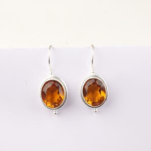Pendientes de Plata de Ley con Citrino Hechos a Mano, Chapados en Oro, Certificados por IGI, Piedra de Nacimiento de Noviembre, Elegante Regalo de Aniversario para Mujer - Product Image 3