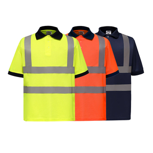 Chemise de travail polo haute visibilité pour hommes, vêtements de travail, chemise 100% polyester, polo de sécurité réfléchissant - Product Image 1