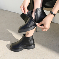[JSHOE] baru dirilis sederhana nyata Platform sepatu bot semata kaki dalam kulit asli untuk wanita barang Fashion untuk wanita