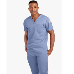 OEM respirant en gros meilleure qualité soins infirmiers hôpital uniformes gommages doux extensible uniformes ensemble haut et bas pour les hommes - Product Image 3
