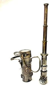 Télescope nautique en laiton pour la randonnée et le camping avec couverture en cuir Unique Designer Antique Spyglass Telescope Gift - Product Image 2