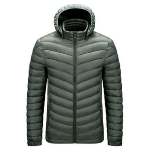 Chaqueta Acolchada Personalizada para Hombre, Ligera, de Fibra de Poliéster, con Capucha Extraíble, Reversible, Transpirable, con Cuello Alto y Estampado, para Otoño e Invierno - Product Image 4