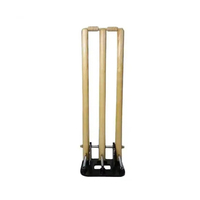 Postes de críquet de madera de fresno multicolor, diseñados a medida, con logotipo y pegatinas, de alta calidad y tamaño personalizable.