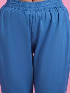 <b>women</b> Ethnic Motifs Print Mandarin Collar Pure Cotton A-Line <b>Kurta</b> With Palazzos & Dupatta indian pakistan salwar kameez - Product Image 6