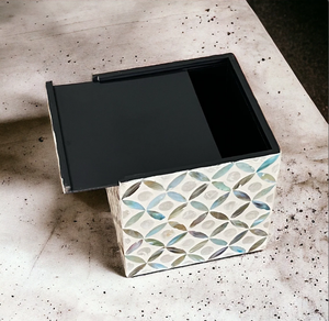 Haute qualité luxe blanc bleu nacre vadrouille bois boîte à mouchoirs couverture carré Rectangle Nacre porte-serviettes du Vietnam - Product Image 6