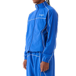 Sport personnalisé surdimensionné plaine imperméable à l'eau entraînement coupe-vent ensemble de survêtement coupe-vent pour hommes - Product Image 6