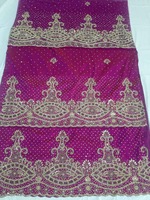 Tissu Georgette brodé de filles somaliennes à la main personnalisé à forte demande pour les vêtements de fête et le matériel de robe accessoire tricoté tissé