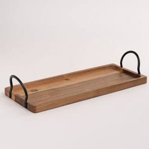 Élégant plateau de service en bois rectangulaire personnalisé Élégante assiette à dîner en bois pour les collations et les desserts aux fruits - Product Image 5