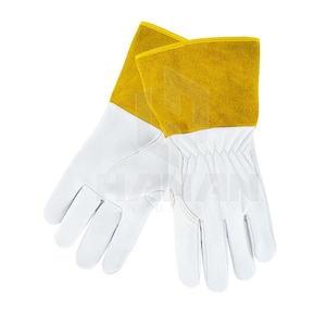 2025 nouveaux gants de soudage confortables respirants antidérapants durables avec renfort de paume en cuir de vache fendu longue manchette pour les soudeurs - Product Image 1