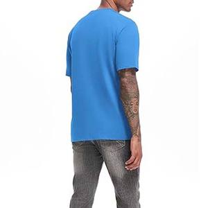 T-shirt à col rond pour homme, poids lourd, coton de qualité supérieure, vêtements pour homme, couleur bleue, respirant, style streetwear, vêtements d'été - Product Image 2