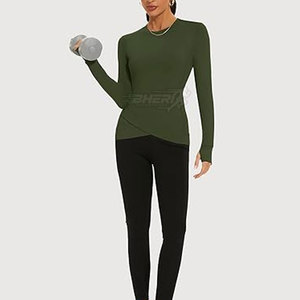 Chemises de compression de fitness formelles pour femmes, haute qualité, faible MOQ, fabrication sur mesure, séchage rapide, respirantes, en spandex/polyester, toutes tailles - Product Image 5