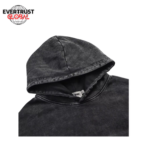 Sudadera con capucha de gran tamaño personalizada de punto sólido de algodón 100% de alta calidad para hombre - Product Image 2